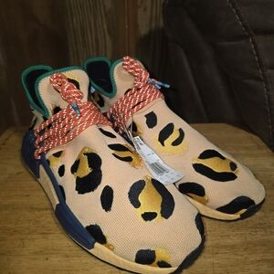 NEW Adidas Men's Pharrell Williams x HU NMD Animal Print Shoes Pulse Amber  …